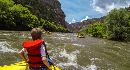 Kid river rafting in Colorado